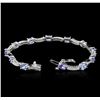 Image 2 : 14KT White Gold 5.15ctw Tanzanite and Diamond Bracelet