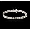 Image 1 : 14KT White Gold 7.60ctw Diamond Tennis Bracelet