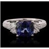 Image 1 : 14KT White Gold 2.52ct Tanzanite and Diamond Ring
