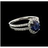 Image 2 : 18KT White Gold 1.42ct Sapphire and Diamond Ring