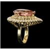 Image 3 : 14KT Yellow Gold 14.24ct Morganite and Diamond Ring