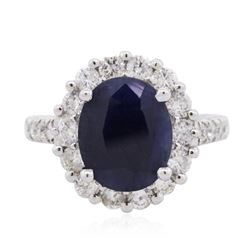 18KT White Gold 3.84ct Sapphire and Diamond Ring