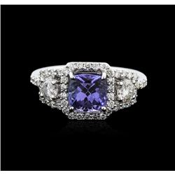 18KT White Gold 1.41ct Tanzanite and Diamond Ring