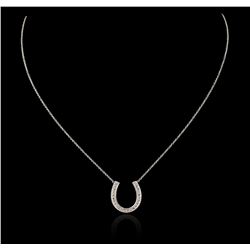14KT White Gold 0.29ctw Diamond Pendant With Chain