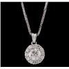 14KT White Gold 0.93ctw Diamond Pendant With Chain
