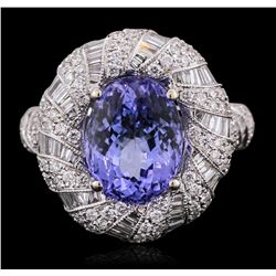 18KT White Gold 4.86ct Tanzanite and Diamond Ring