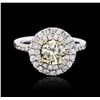 GIA Certified 14KT White Gold 1.00ct Yellow Diamond Ring