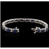 Image 3 : 14KT White Gold 19.76ctw Sapphire and Diamond Bracelet