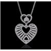 Image 1 : 14KT White Gold 3.23ctw Diamond Pendant With Chain