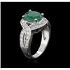 Image 3 : 14KT White Gold 2.07ct Emerald and Diamond Ring