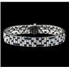 Image 1 : 18KT White Gold 9.52ctw Sapphire and Diamond Bracelet