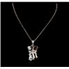 Image 1 : 14KT Two-Tone Gold 1.45ctw Diamond Pendant With Chain