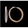 Image 2 : 2.63ctw Diamond Hoop Earrings - 18KT Rose Gold