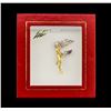 Image 2 : Erte Swarovski Crystal Letter F Pendant Brooch - Gold-Plated Sterling Silver