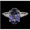 14KT White Gold 3.35ct Tanzanite and Diamond Ring