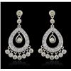 Image 1 : 14KT White Gold 4.07ctw Diamond Dangle Earrings