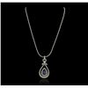 Image 2 : 14KT Two-Tone Gold 5.73ct Tanzanite and Diamond Pendant With Chain