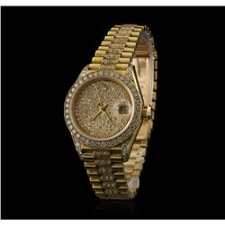 Rolex President 18KT Gold 2.50ctw Diamond DateJust Ladies Watch