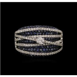 2.02ctw Blue Sapphire and Diamond Ring - 14KT White Gold