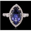 Image 1 : 14KT White Gold 3.02ct Tanzanite and Diamond Ring