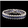 Image 1 : 14KT White Gold 20.79ctw Sapphire and Diamond Bracelet