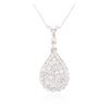 Image 2 : 14KT White Gold 0.77ctw Diamond Pendant With Chain