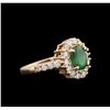 Image 2 : 1.17ct Emerald and Diamond Ring - 14KT Rose Gold
