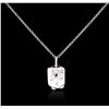14KT White Gold 0.08ctw Diamond Pendant With Chain