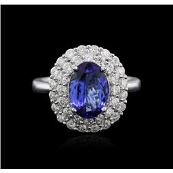 14KT White Gold 2.28ct Tanzanite and Diamond Ring