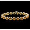 Image 1 : 14KT Yellow Gold 21.40ctw Yellow Sapphire and Diamond Bracelet