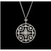 Image 2 : 14KT White Gold 2.38ctw Diamond Pendant With Chain