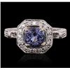 Image 1 : 14KT White Gold 1.61ct Tanzanite and Diamond Ring