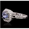 Image 2 : 14KT White Gold 1.61ct Tanzanite and Diamond Ring