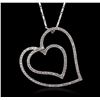 Image 1 : 14KT White Gold 0.86ctw Diamond Pendant With Chain