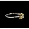 Image 2 : 0.40ct Fancy Yellow Diamond Solitaire Ring - 14KT White Gold