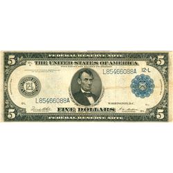 1914 $5 Federal Reserve Note San Francisco