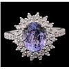 Image 1 : 14KT White Gold 2.81ct Tanzanite and Diamond Ring
