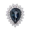 Image 1 : 14KT White Gold 12.42ct Topaz and Diamond Ring