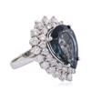 Image 2 : 14KT White Gold 12.42ct Topaz and Diamond Ring