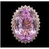 Image 1 : 14KT Rose Gold 45.02ct GIA Certified Kunzite and Diamond Ring