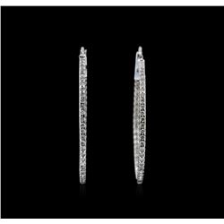 1.48ctw Diamond Hoop Earrings - 18KT White Gold