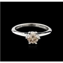 14KT White Gold 0.70ct Round Cut Fancy Brown Diamond Solitaire Ring