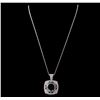Image 2 : 14KT White Gold 18.84ctw Black Diamond Pendant With Chain