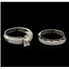Image 2 : 1.58ctw Diamond Wedding Ring Set - 14KT White Gold