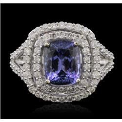 14KT White Gold 2.30ct Tanzanite and Diamond Ring