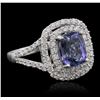 Image 2 : 14KT White Gold 2.30ct Tanzanite and Diamond Ring