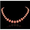 Image 2 : 14KT Yellow Gold 78.52ctw Coral and Diamond Necklace