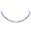 Image 1 : 14KT White Gold 49.64ctw Tanzanite and Diamond Necklace