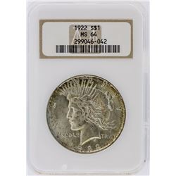 1922 NGC MS64 Peace Silver Dollar