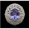 Image 1 : 14KT White Gold 3.32ct Tanzanite and Diamond Ring
